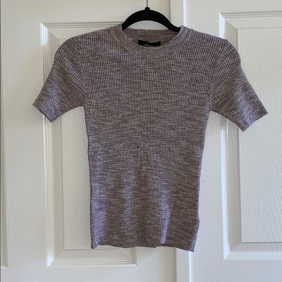 NWOT Ribbed Heather Knit Lavender T-Shirt - Picture 1 of 2